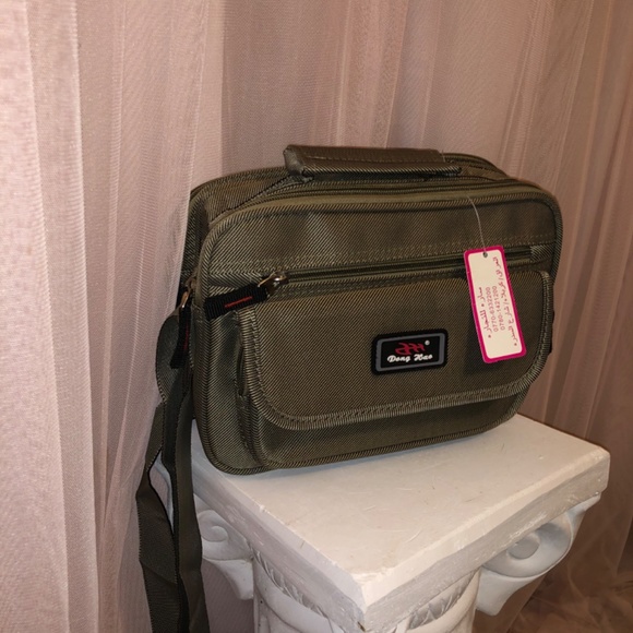Dong Hao Men’s Vintage travel message crossbody bag Khaki - Picture 3 of 5